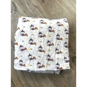 Hello Kitty Halloween Queen Flat Sheet Sanrio Witch Pumpkin Kawaii Cotton Fall
